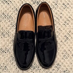 Marc Nolan Patent Leather Loafers Black Bow Slip On Dress Shoes Mens 8